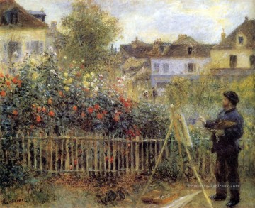  Peinture Tableaux - Claude Monet Peinture dans son jardin du maître d’Arenteuil Pierre Auguste Renoir
